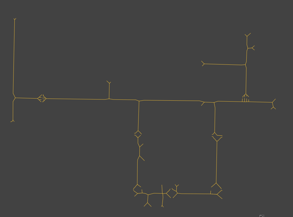 Using just the ‘skeleton’ algorithm for
hallways