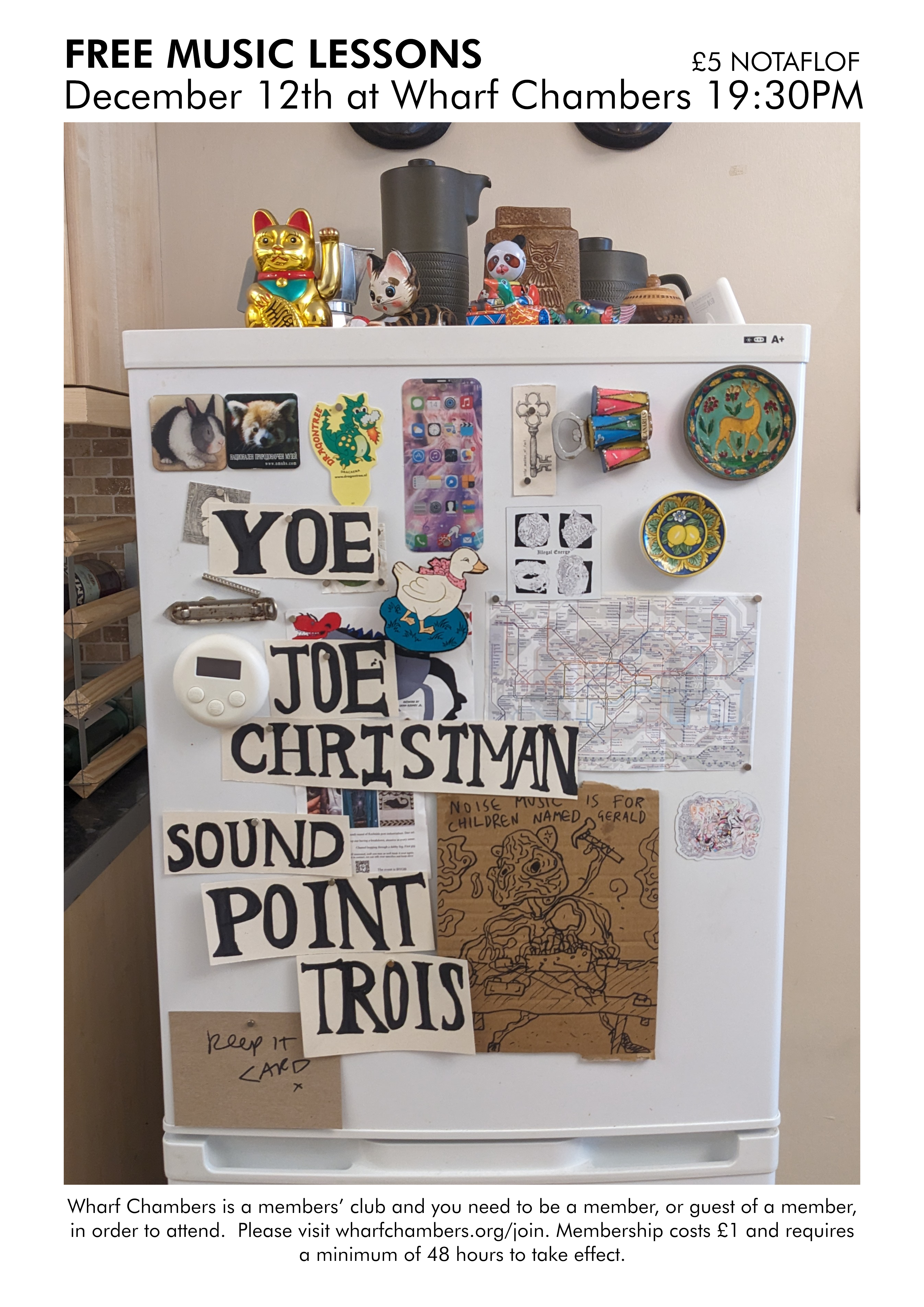 Event poster for YOE, Joe Christman, Sound Point Trois